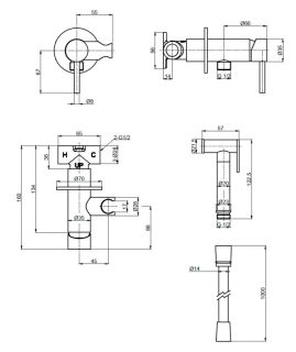 Гигиенический душ AQUAme Siena AQM6217CR со смесителем хром